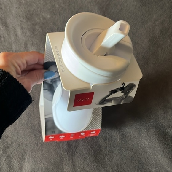 NWT Trimr Water + Protein Shaker Bottle White Sip Straw Chug Spout Clear Active - Picture 3 of 8